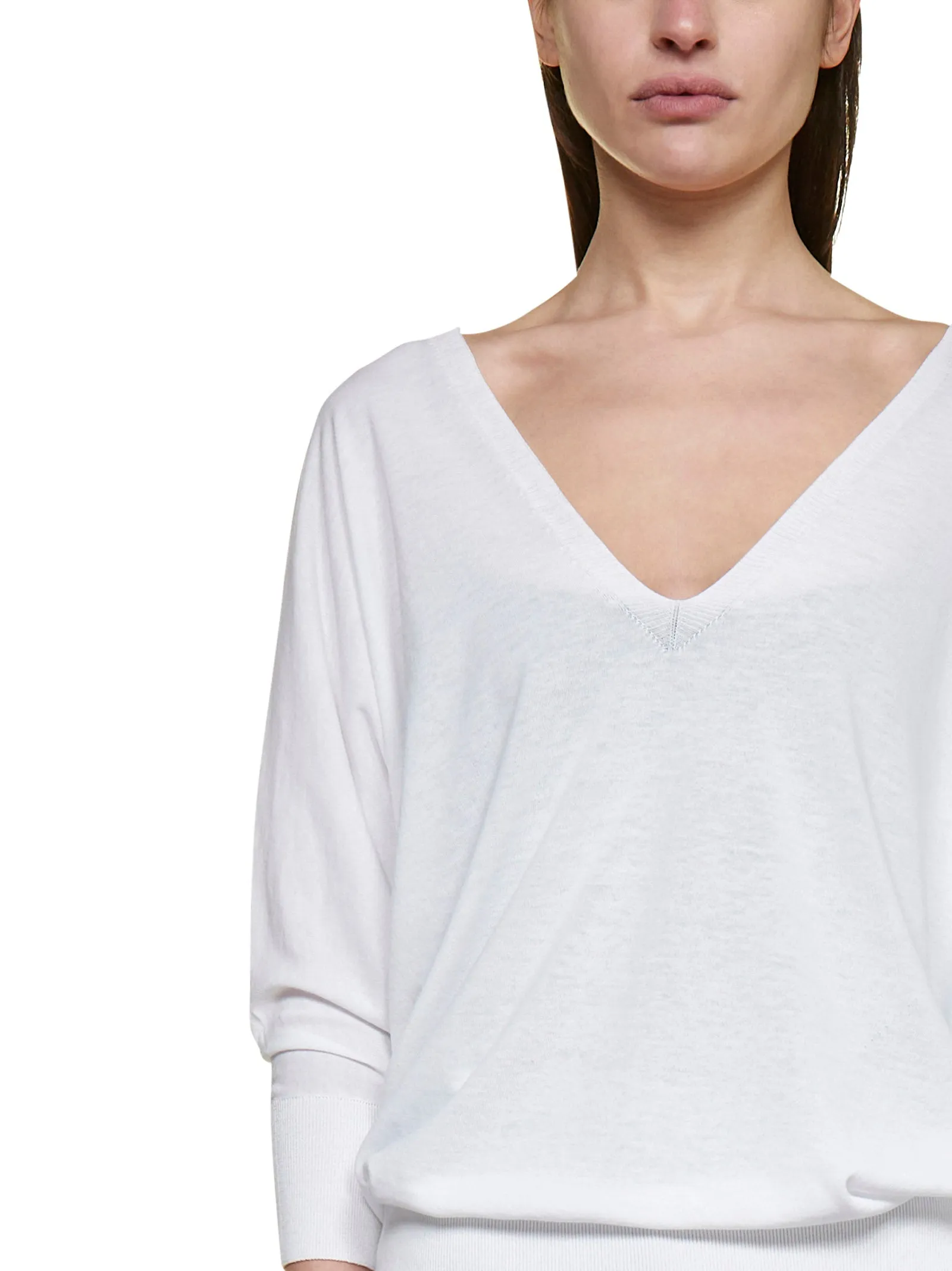 Malo Deep V-Neck Straight Hem Jumper