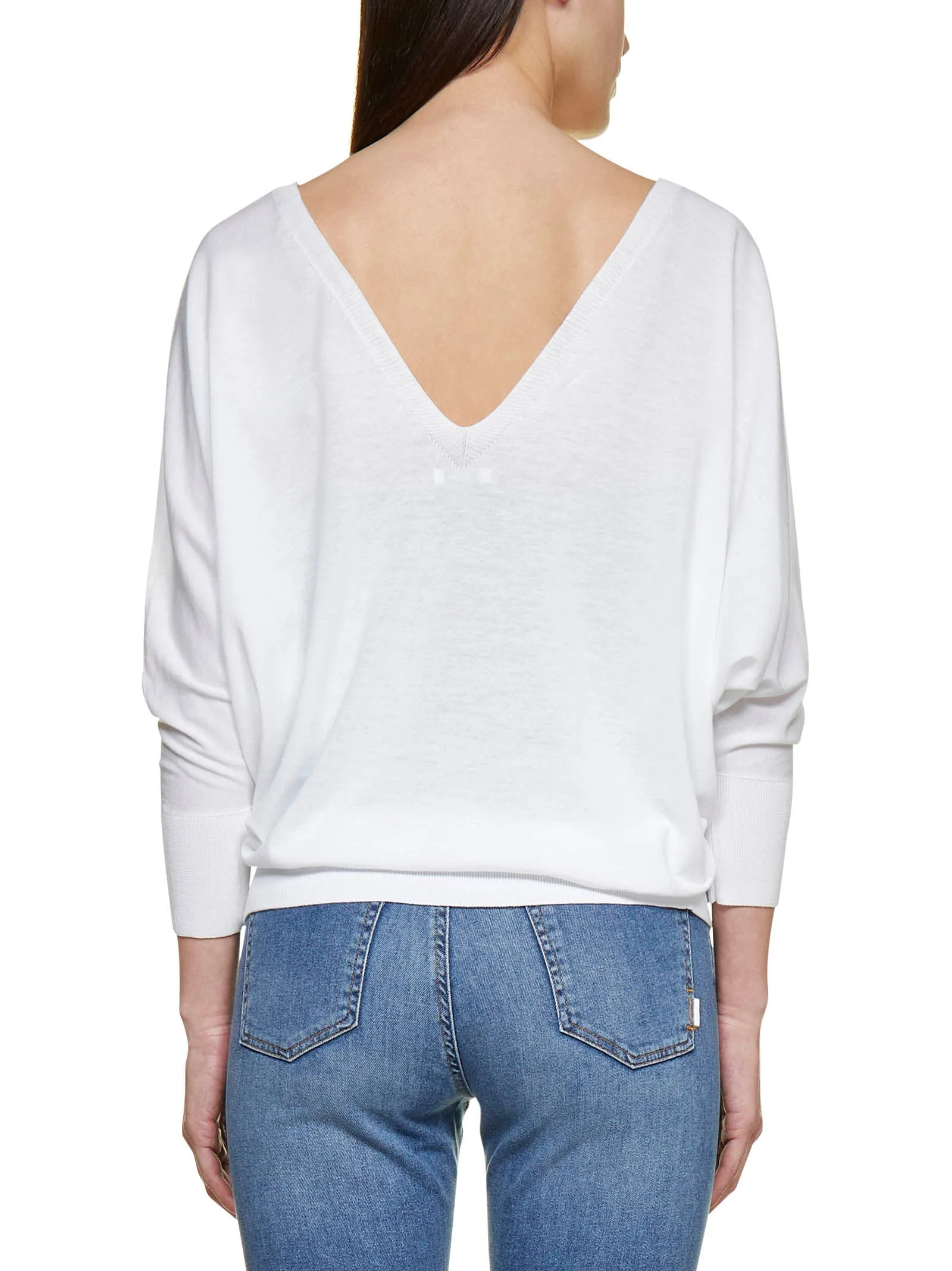 Malo Deep V-Neck Straight Hem Jumper