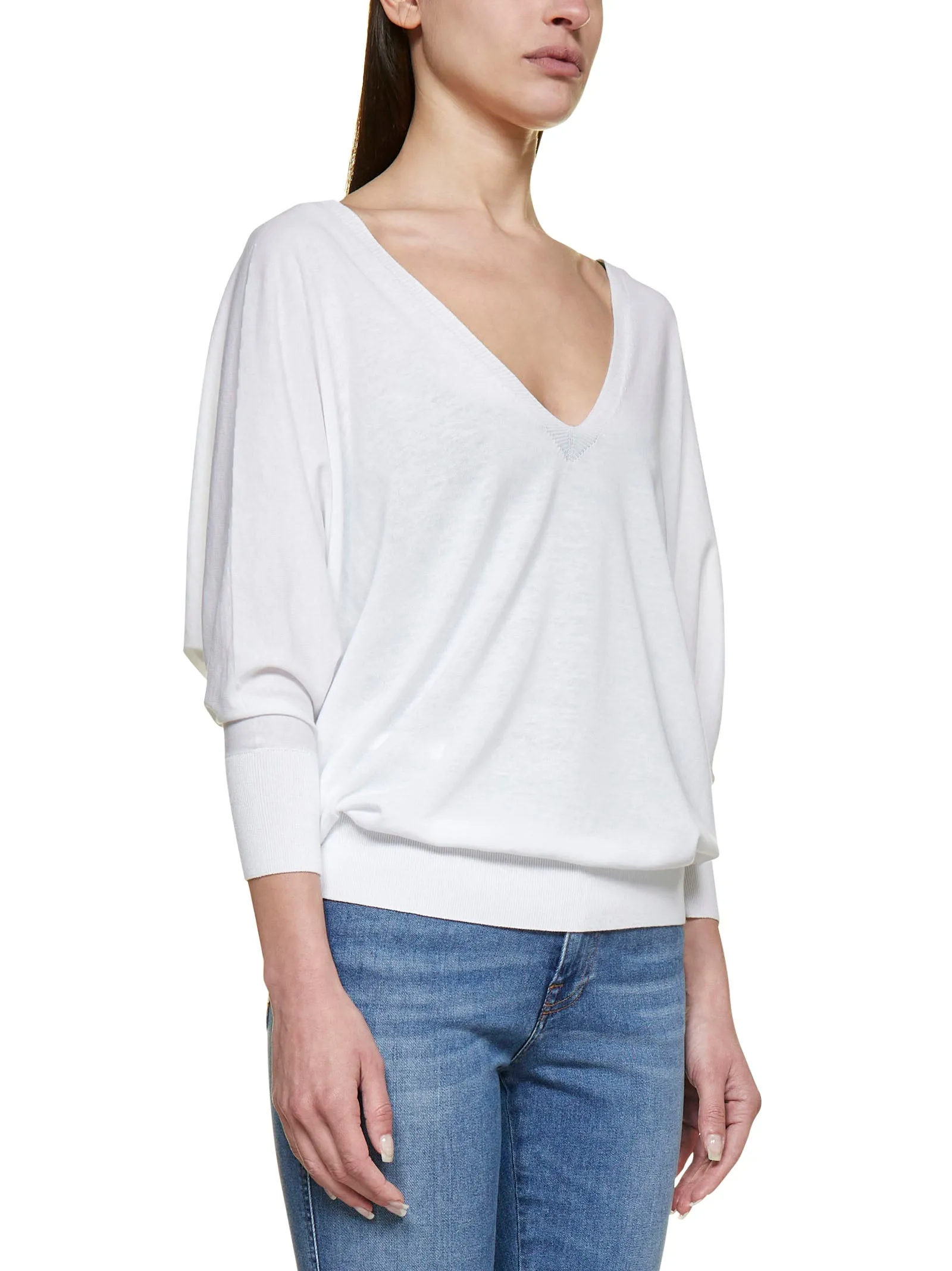 Malo Deep V-Neck Straight Hem Jumper