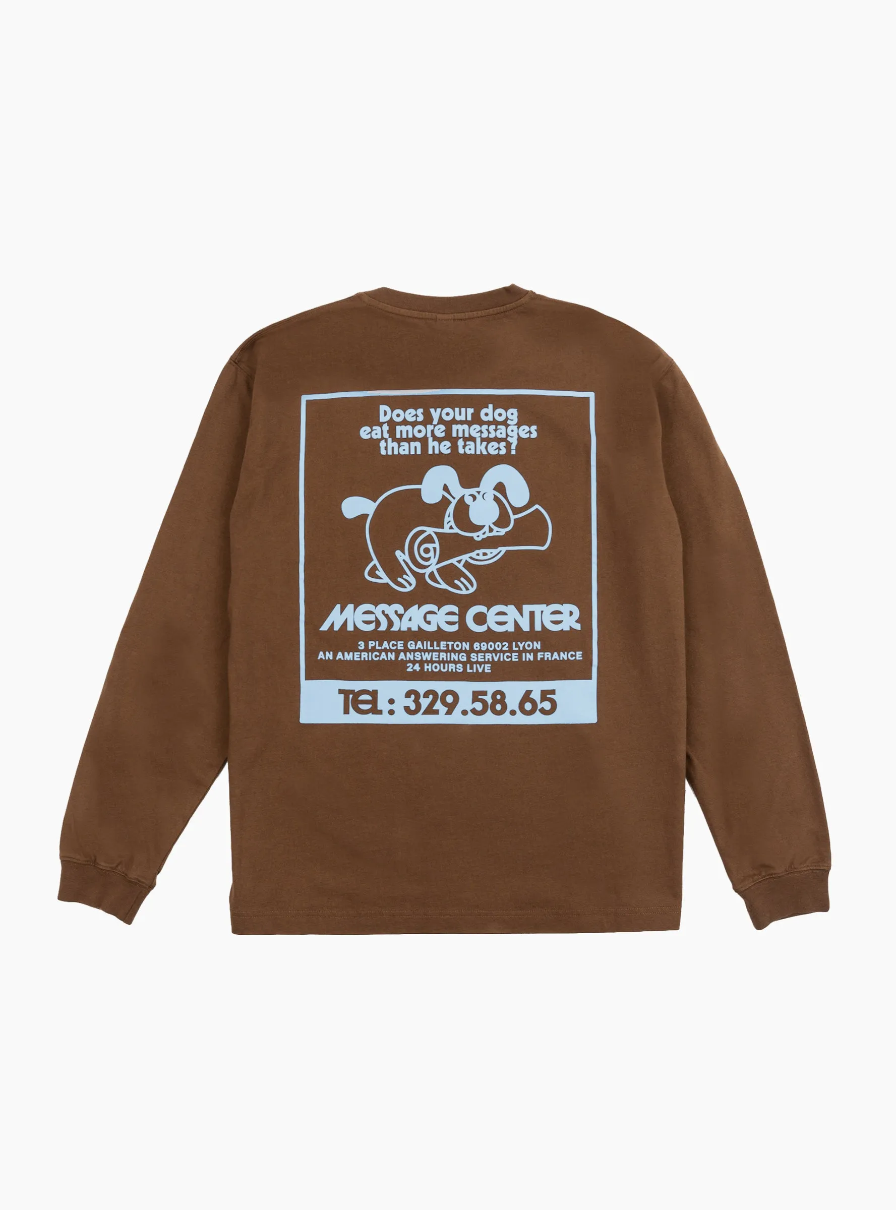 Message Long Sleeve T-Shirt Choco Brown