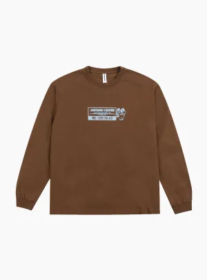 Message Long Sleeve T-Shirt Choco Brown