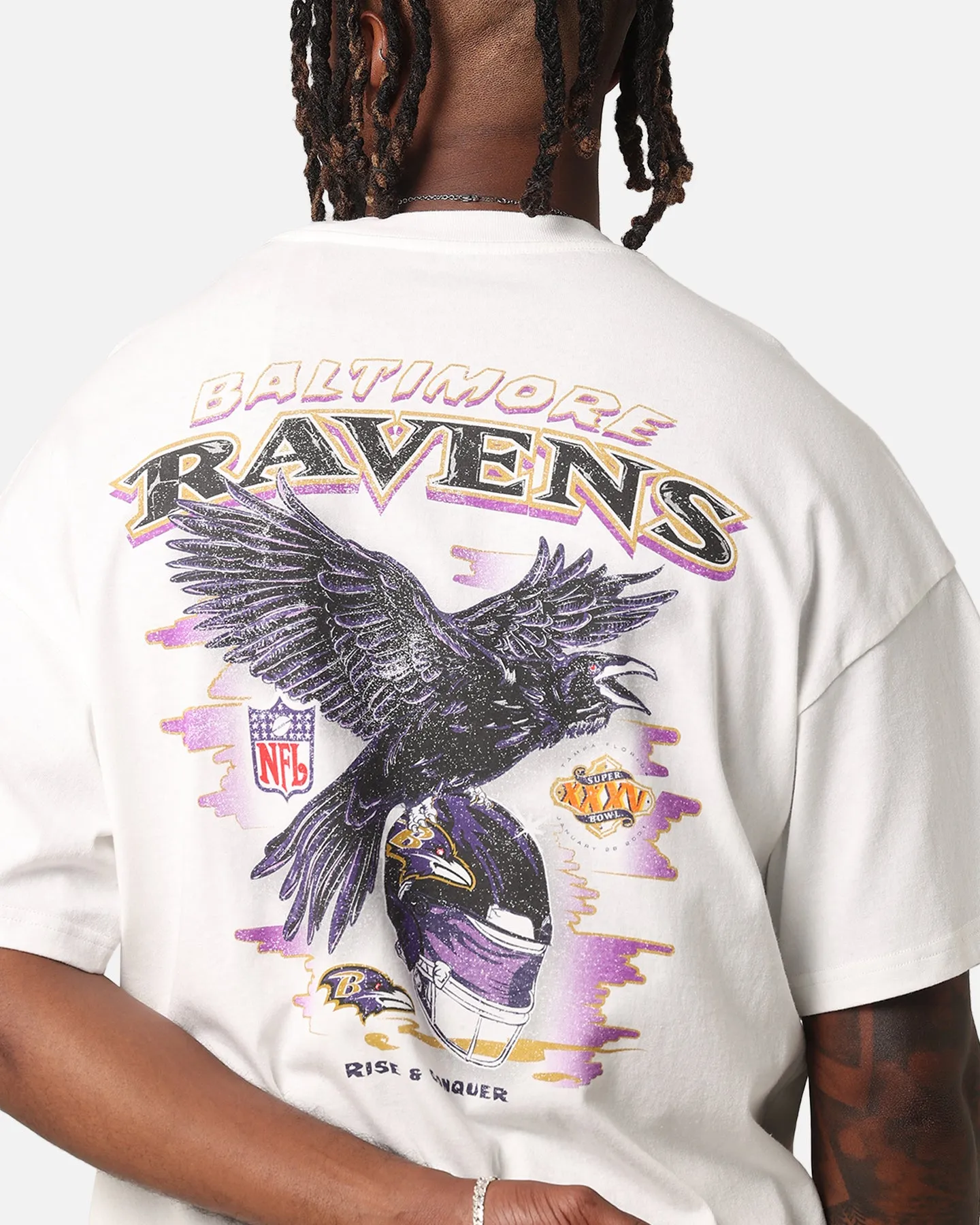 Mitchell & Ness Baltimore Ravens 'Alter Ego' Flames T-Shirt Vintage White