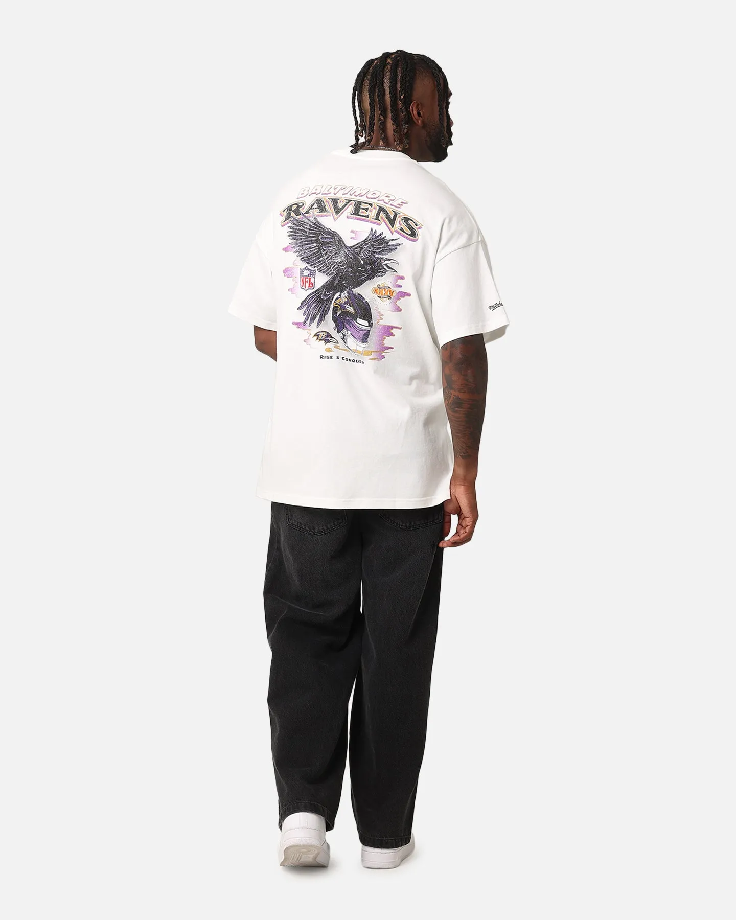 Mitchell & Ness Baltimore Ravens 'Alter Ego' Flames T-Shirt Vintage White