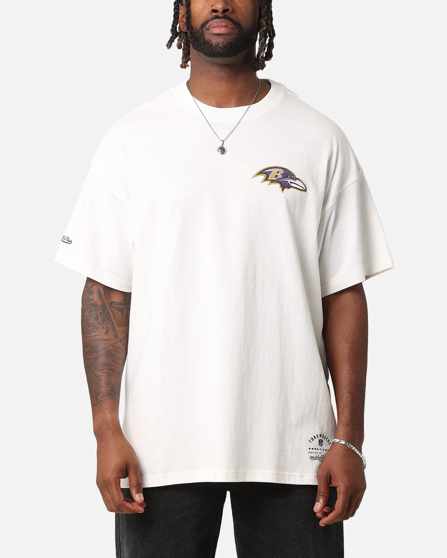 Mitchell & Ness Baltimore Ravens 'Alter Ego' Flames T-Shirt Vintage White