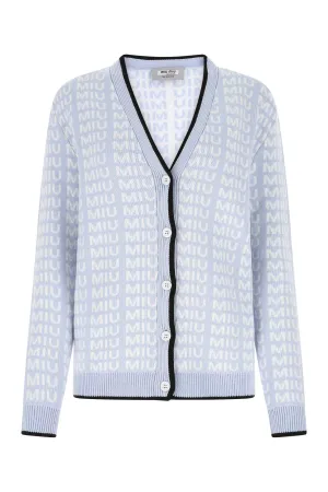 Miu Miu V-Neck Logo Buttoned Cardigan
