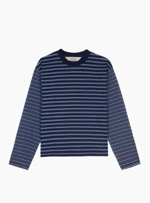 Mockneck Long Sleeve T-shirt Multi Stripe