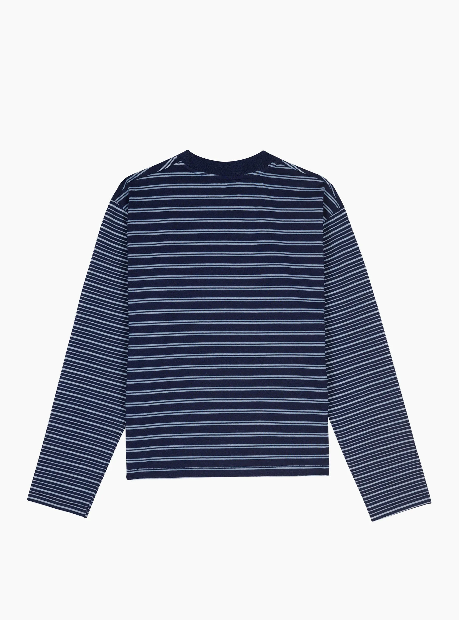 Mockneck Long Sleeve T-shirt Multi Stripe