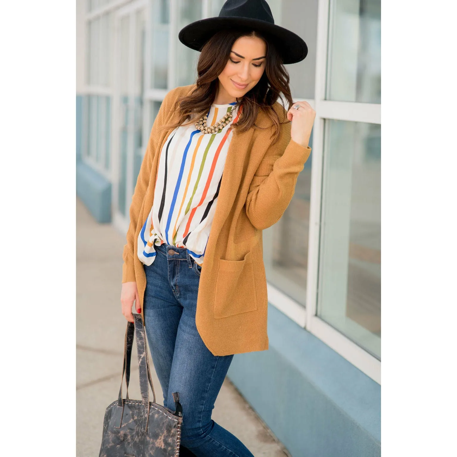 Multi Striped Flutter Blouse