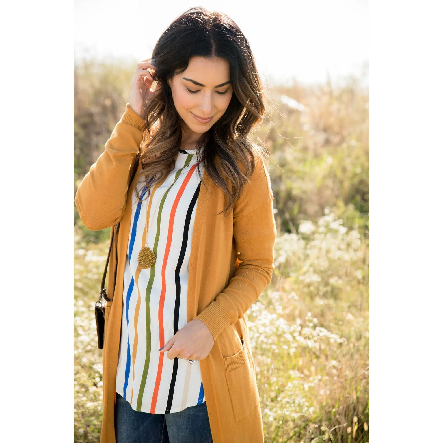 Multi Striped Flutter Blouse