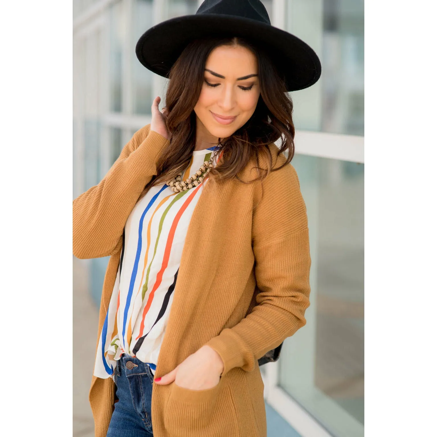 Multi Striped Flutter Blouse