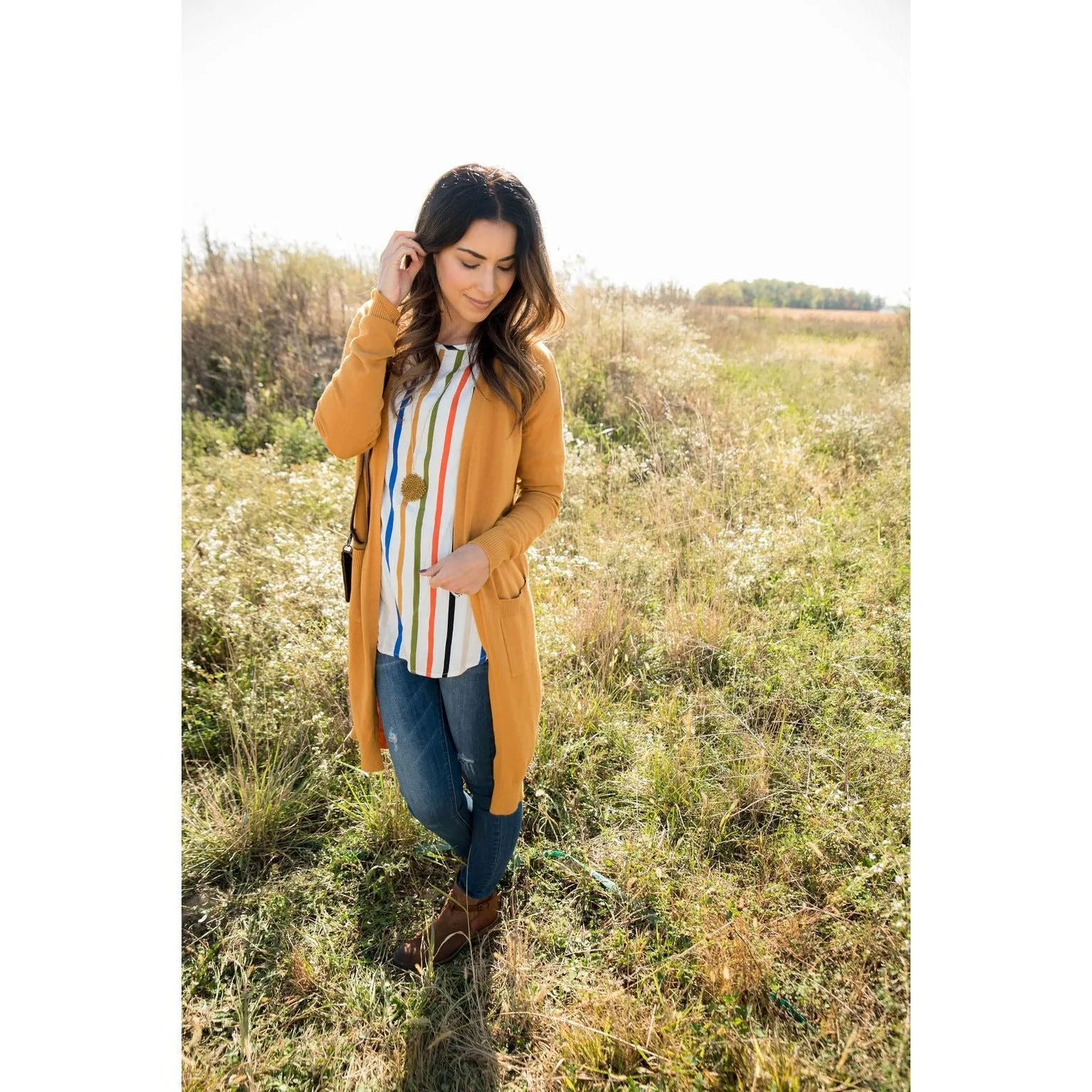Multi Striped Flutter Blouse