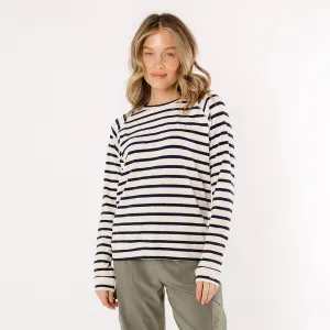 Nantucket Striped Crew, Navy Stripe