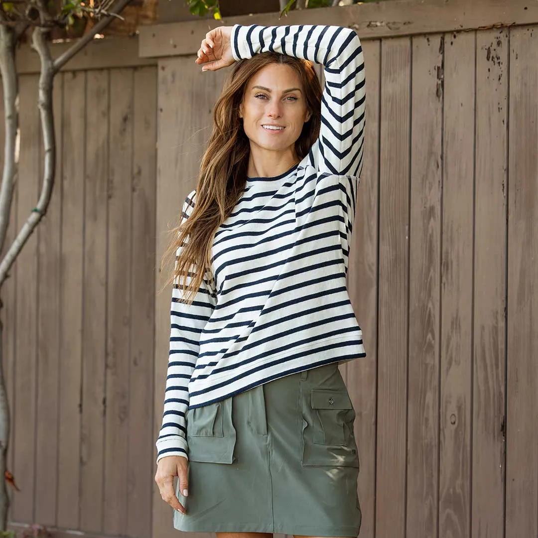 Nantucket Striped Crew, Navy Stripe