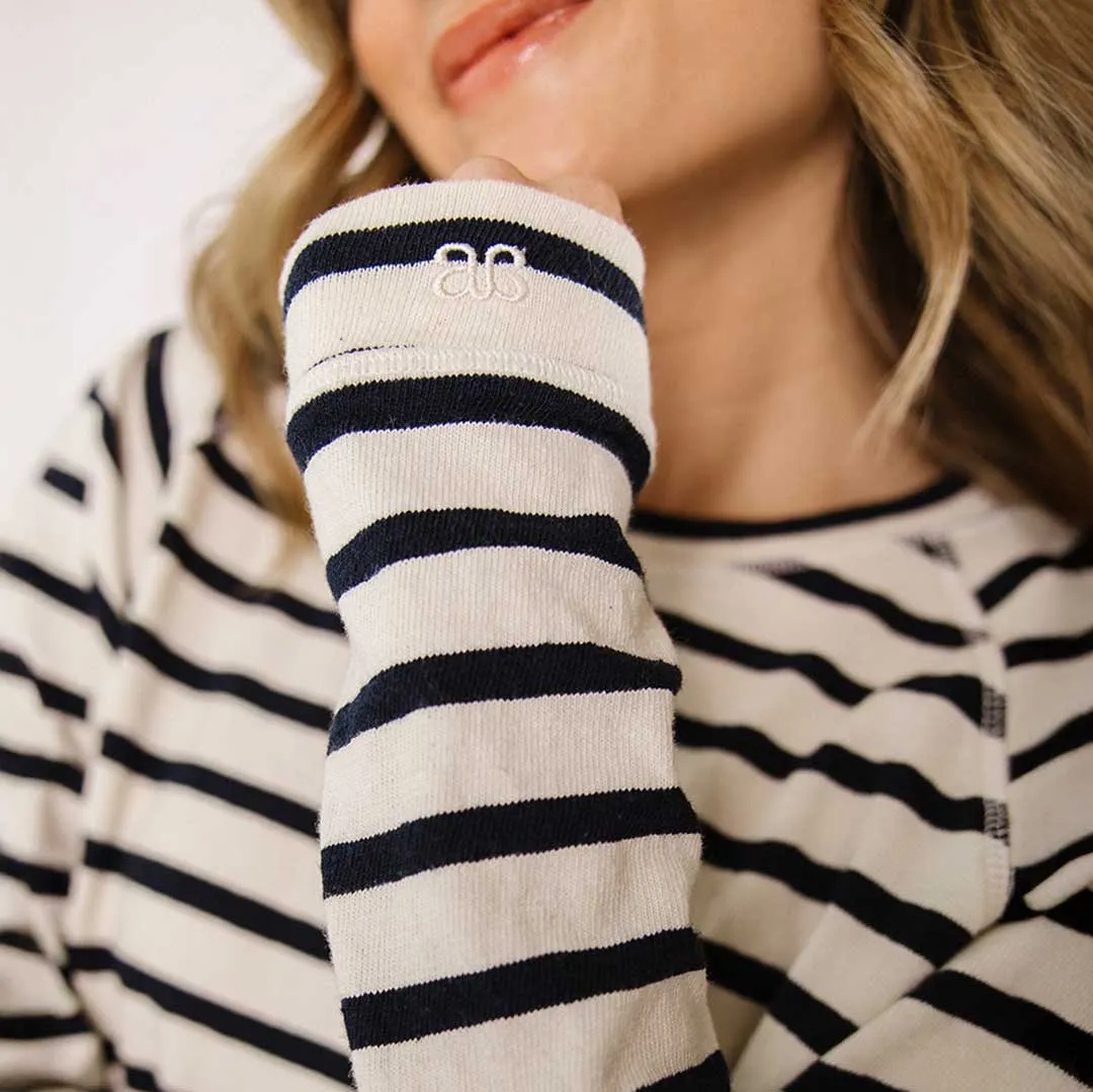 Nantucket Striped Crew, Navy Stripe