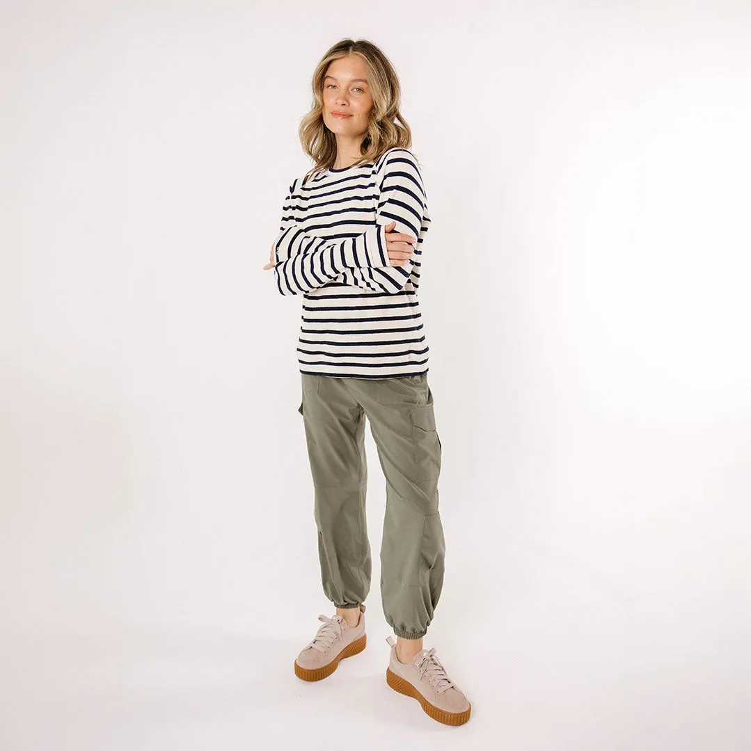 Nantucket Striped Crew, Navy Stripe