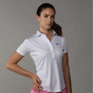 New York University Women's Cap Sleeve Semi Spread Polo White