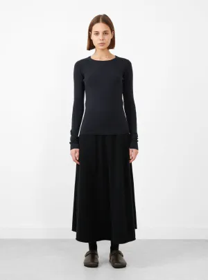 No.392 Eel Mini Rib Long Sleeve T-Shirt Navy