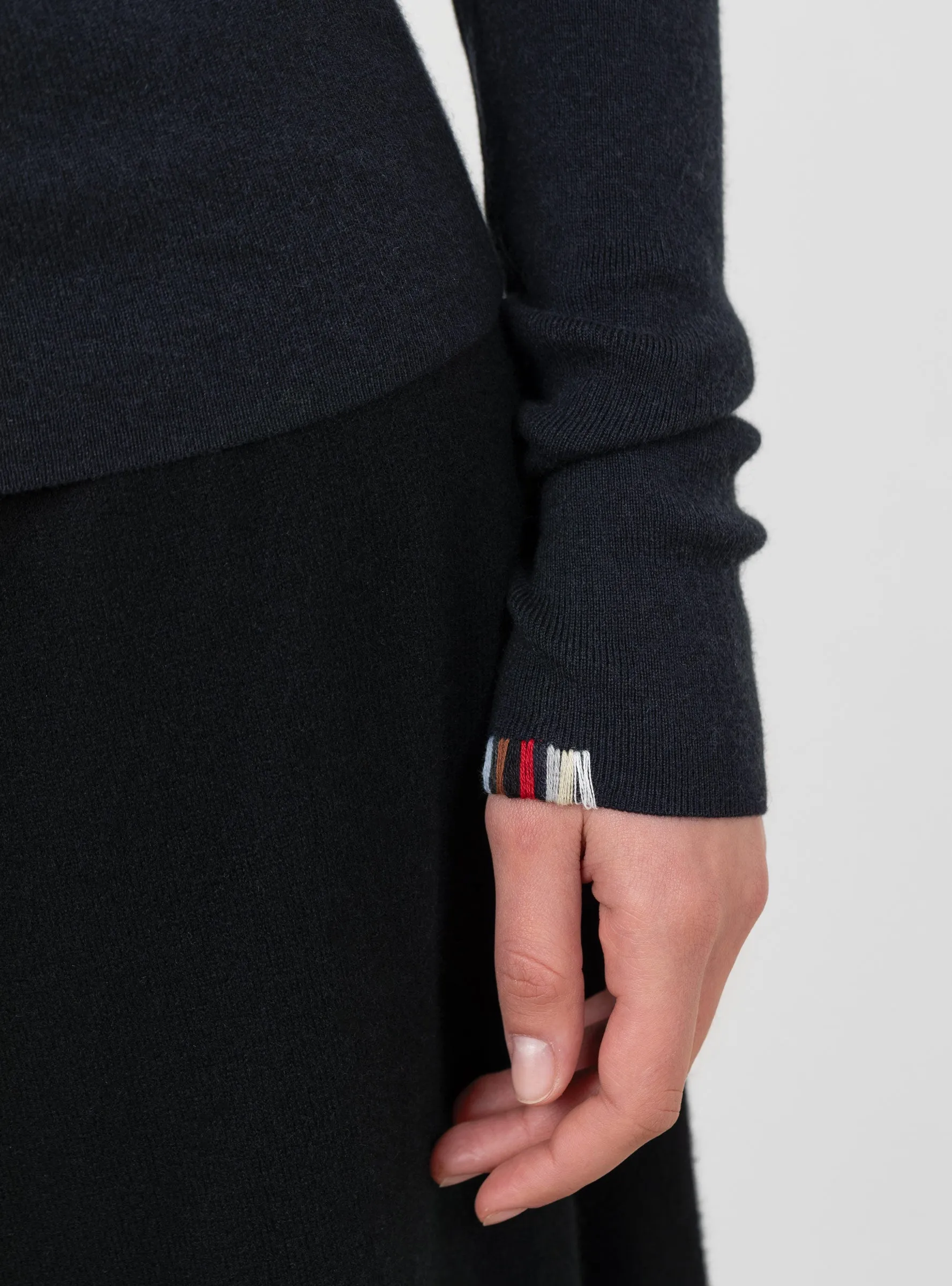 No.392 Eel Mini Rib Long Sleeve T-Shirt Navy
