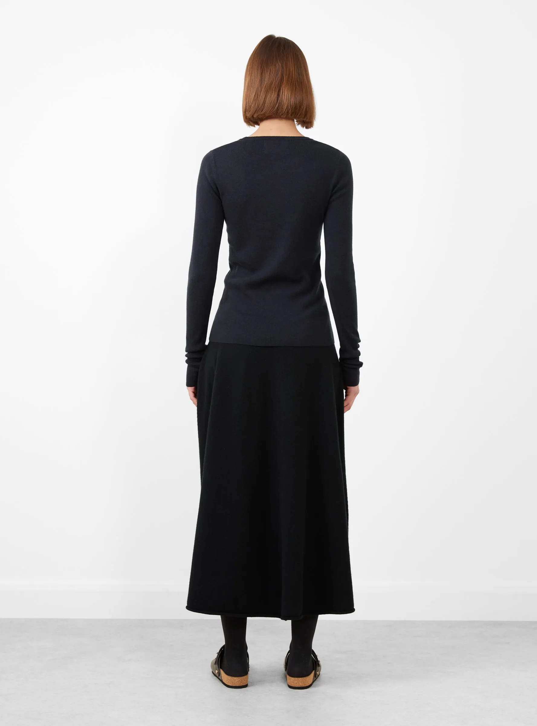 No.392 Eel Mini Rib Long Sleeve T-Shirt Navy