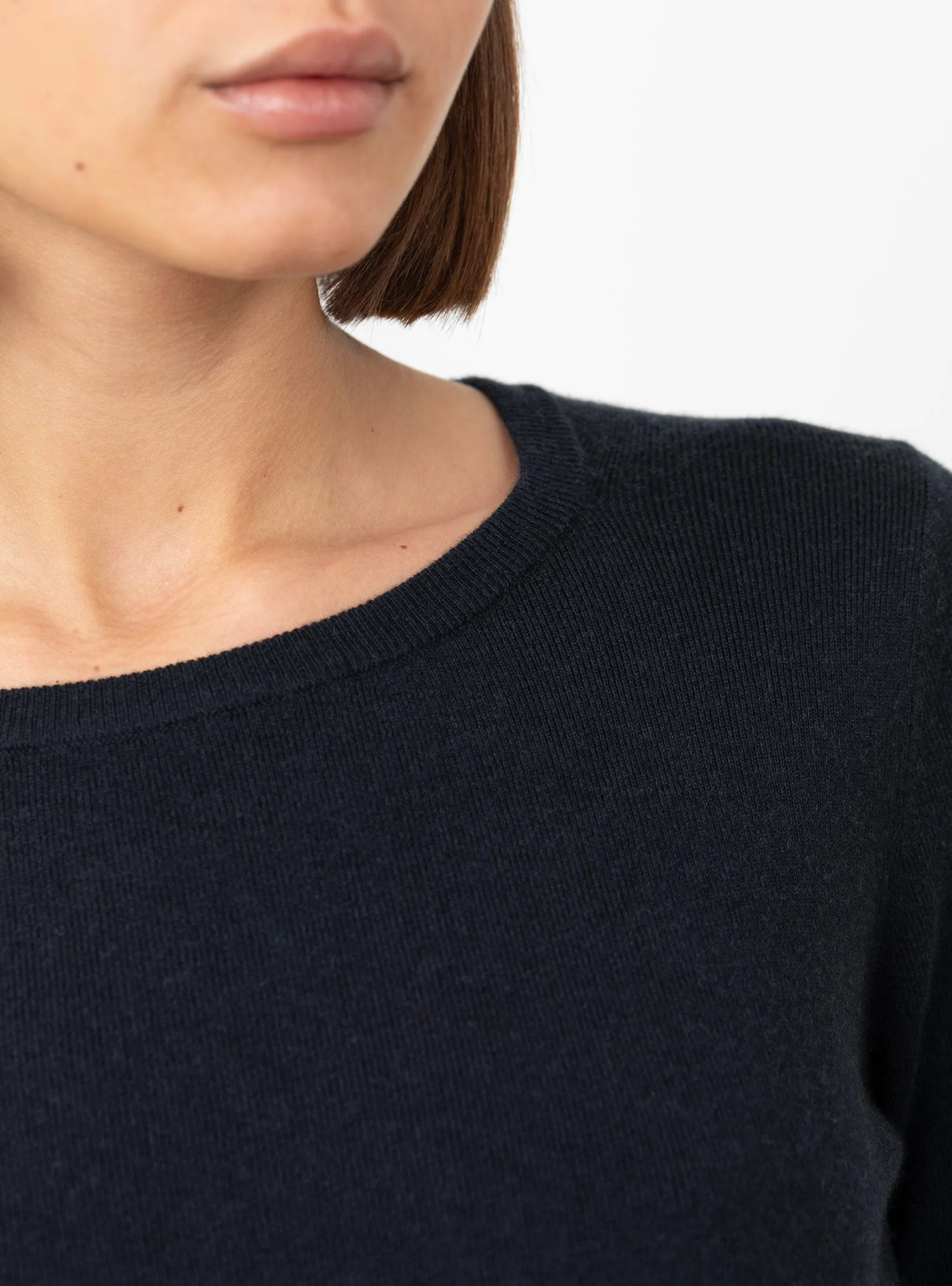 No.392 Eel Mini Rib Long Sleeve T-Shirt Navy