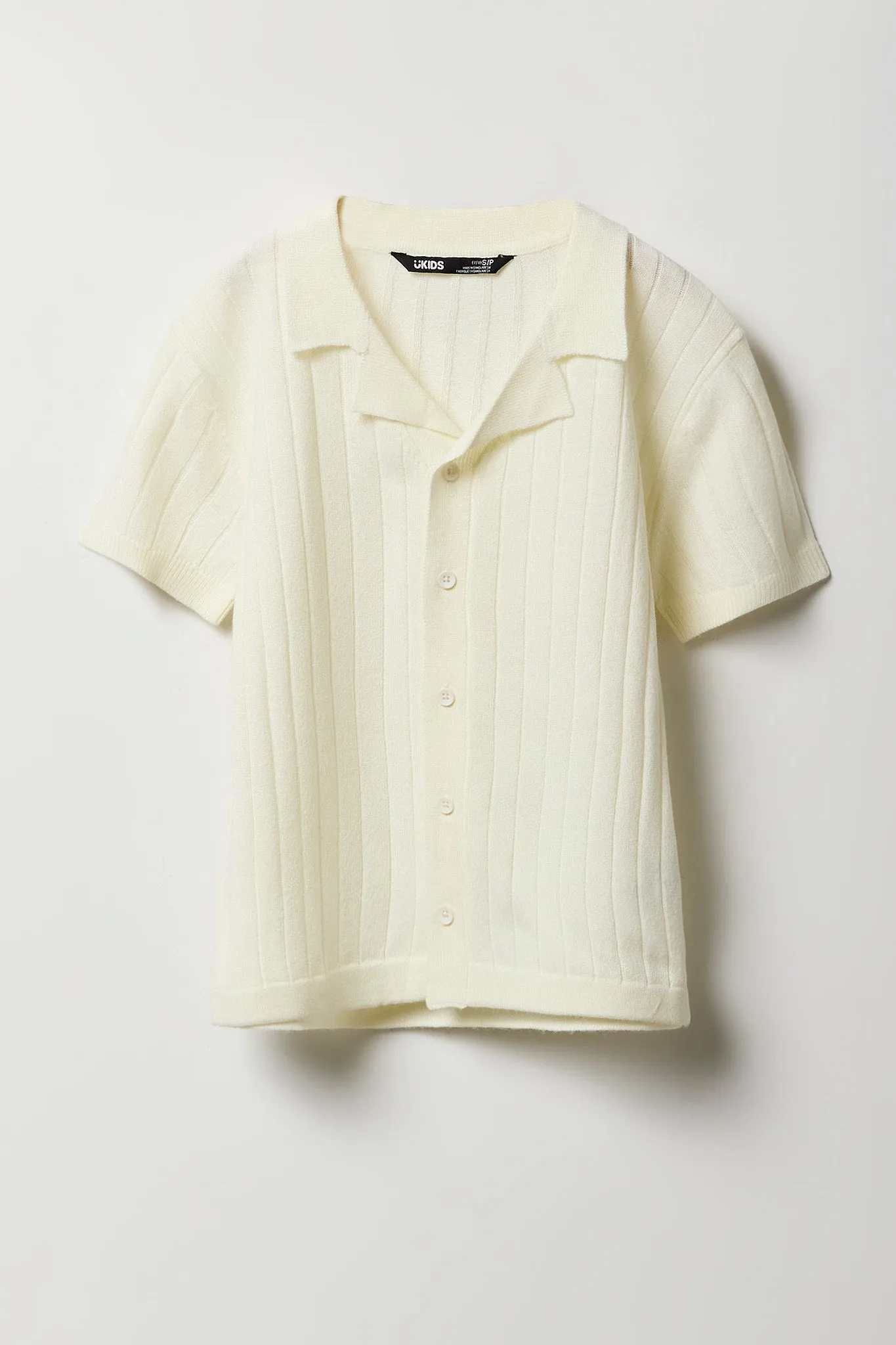 Polo boutonné en tricot côtelé large pour garçon