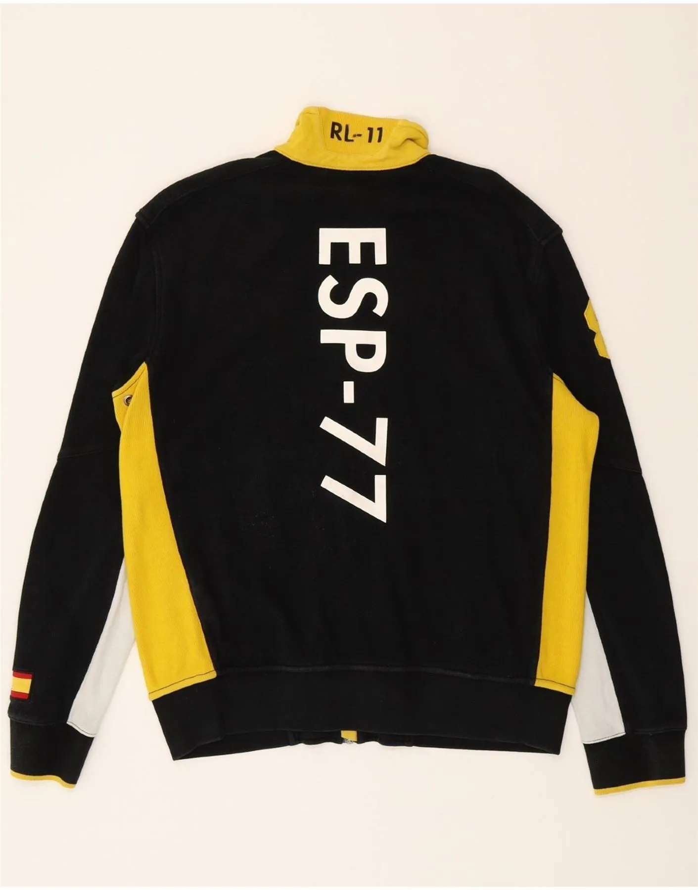 POLO RALPH LAUREN Mens Tracksuit Top Jacket Large Black Colourblock
