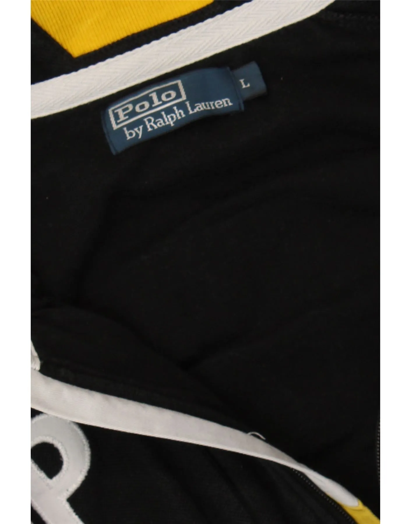 POLO RALPH LAUREN Mens Tracksuit Top Jacket Large Black Colourblock