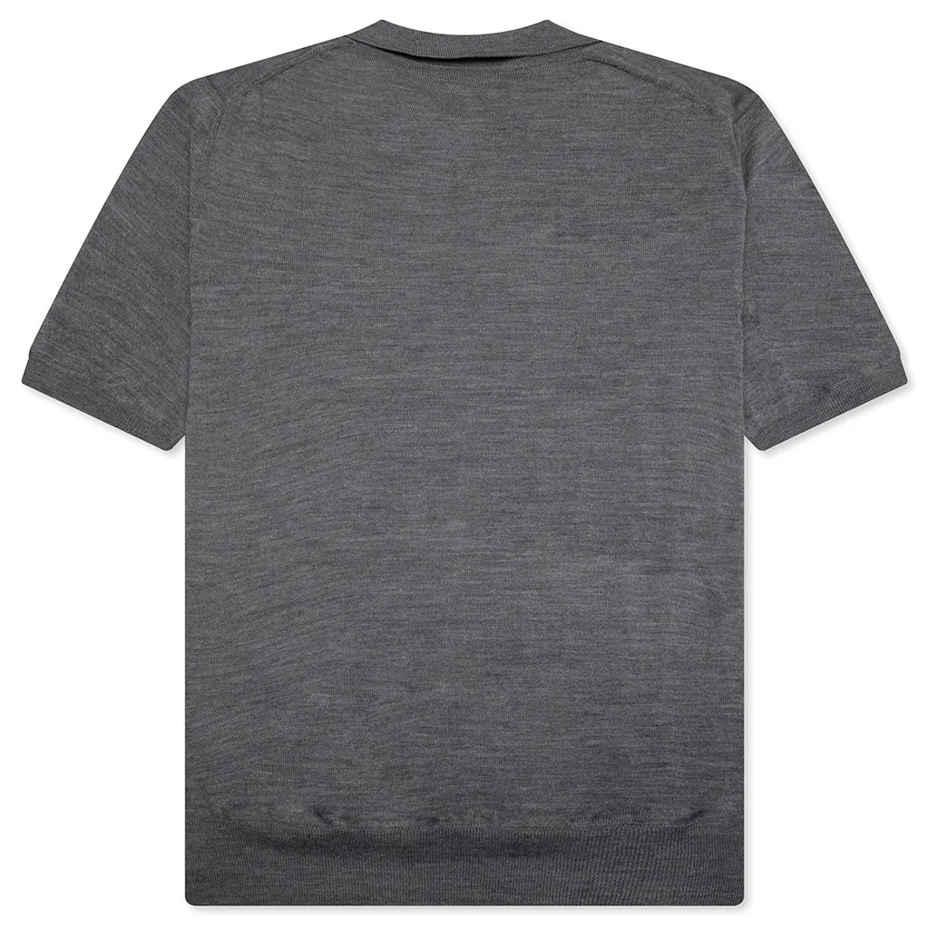 Red Emblem S/S Polo Neck - Grey