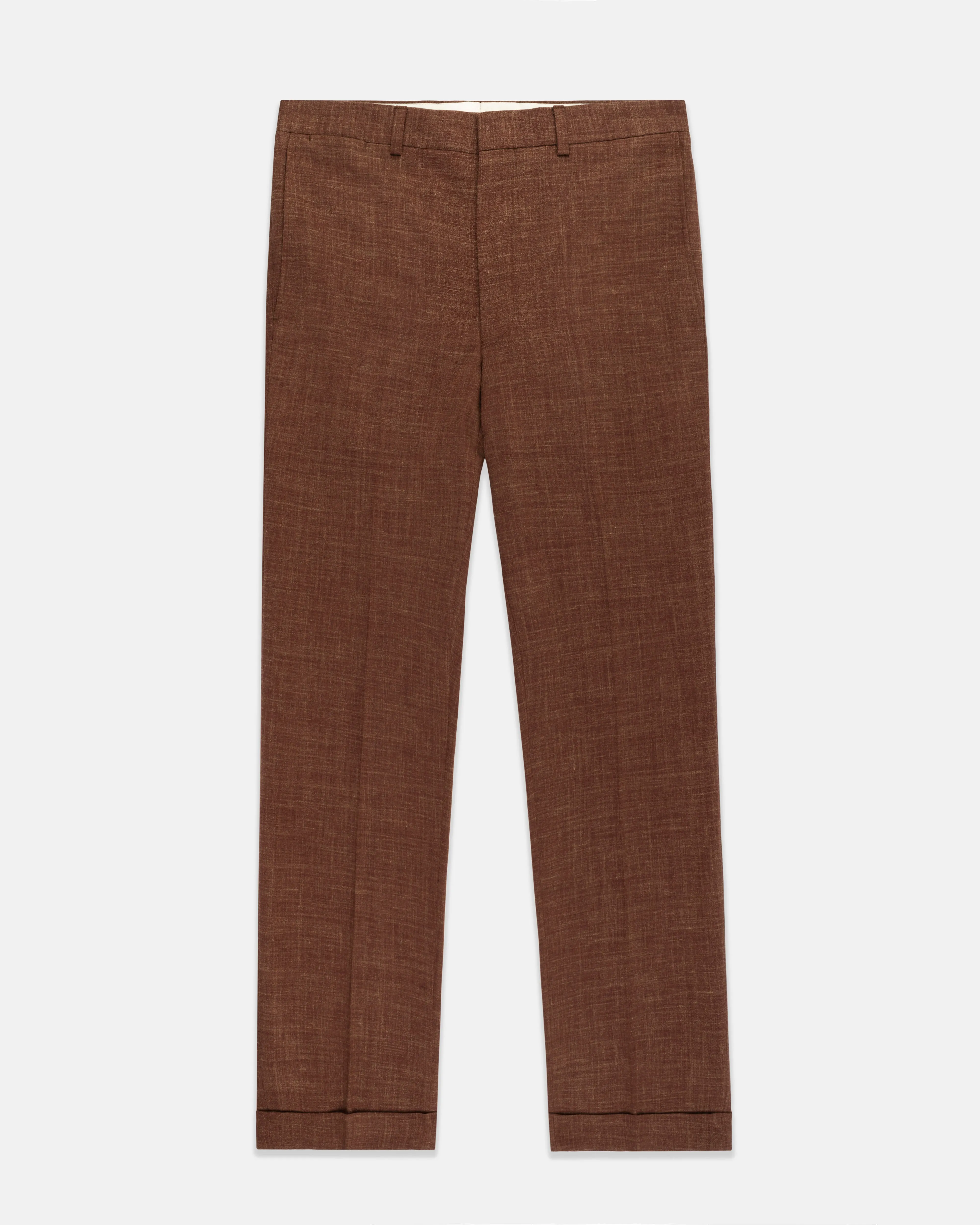RUST CRASH LINEN TROUSERS