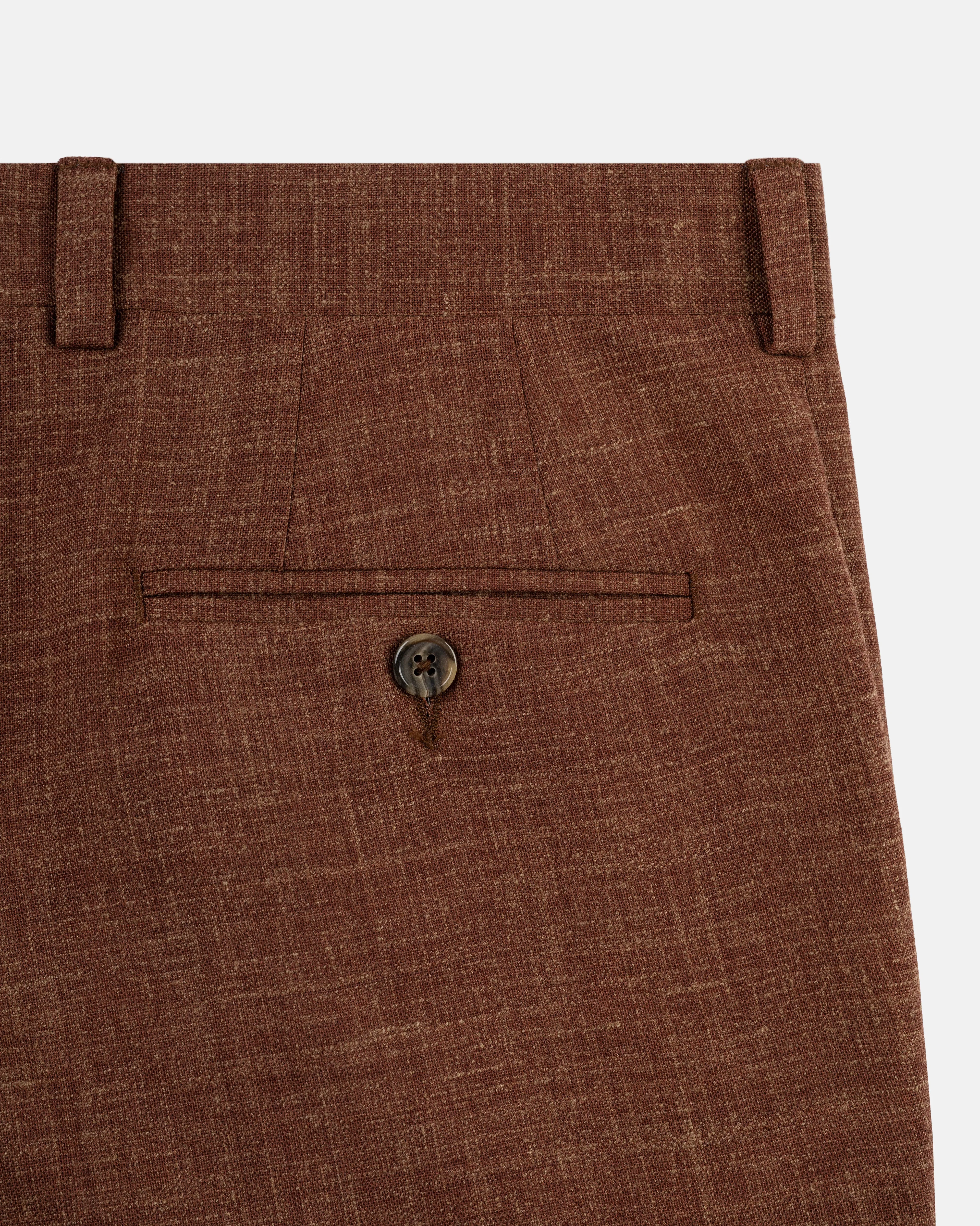 RUST CRASH LINEN TROUSERS