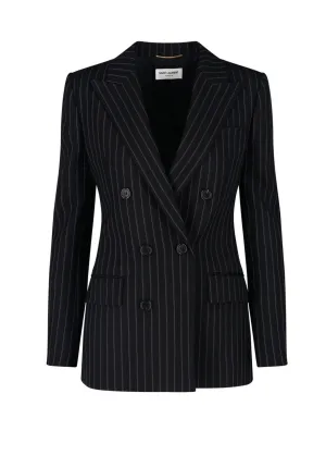 Saint Laurent Striped Long-Sleeved Blazer