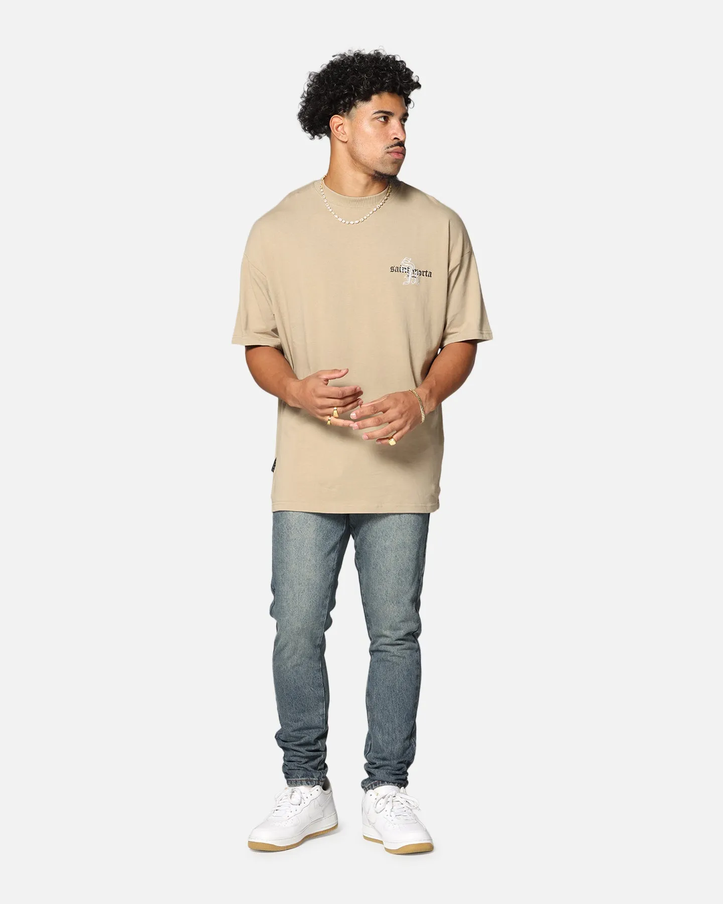 Saint Morta Heritage Boxy T-Shirt Stone