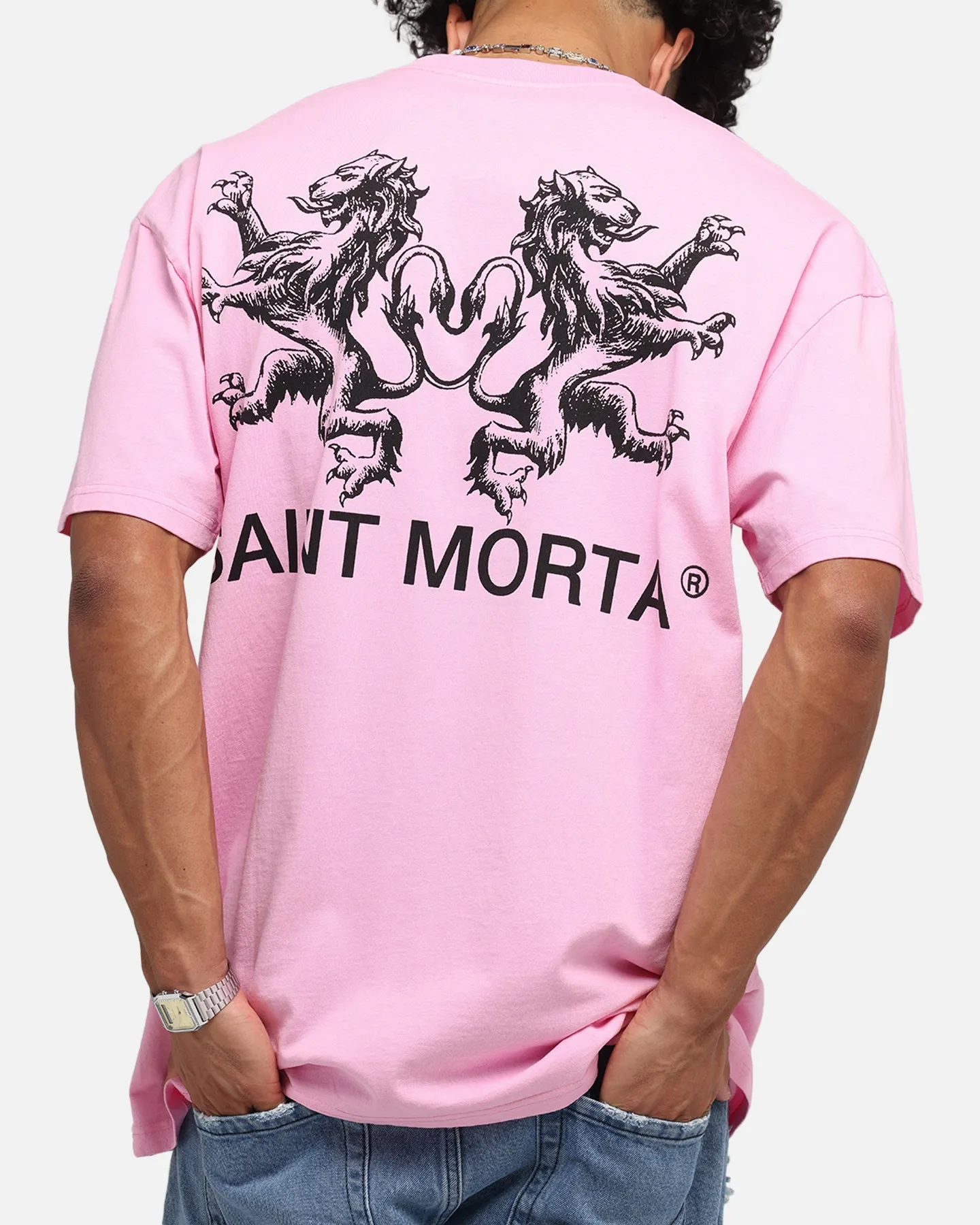 Saint Morta Lover Club Boxy T-Shirt Pink
