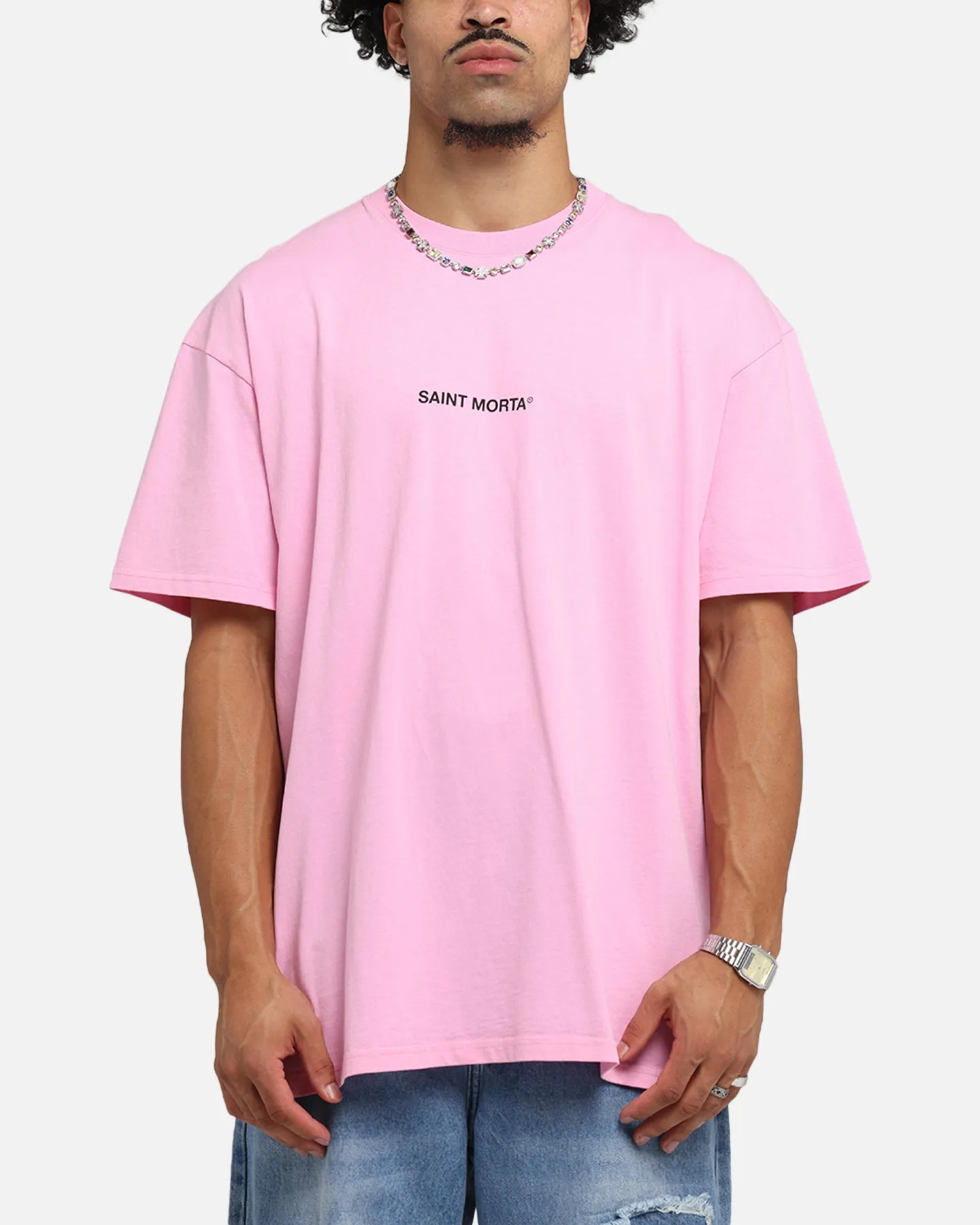 Saint Morta Lover Club Boxy T-Shirt Pink