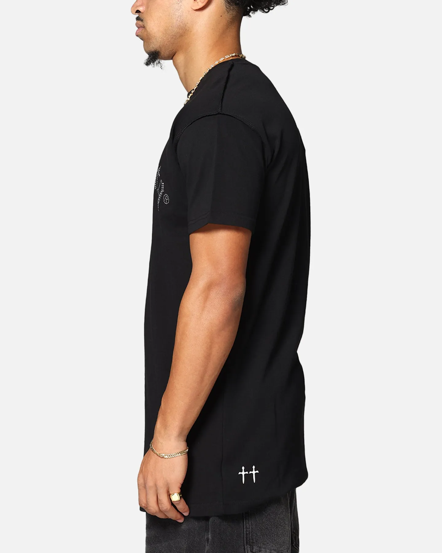 Saint Morta Rhinestone T-Shirt Black