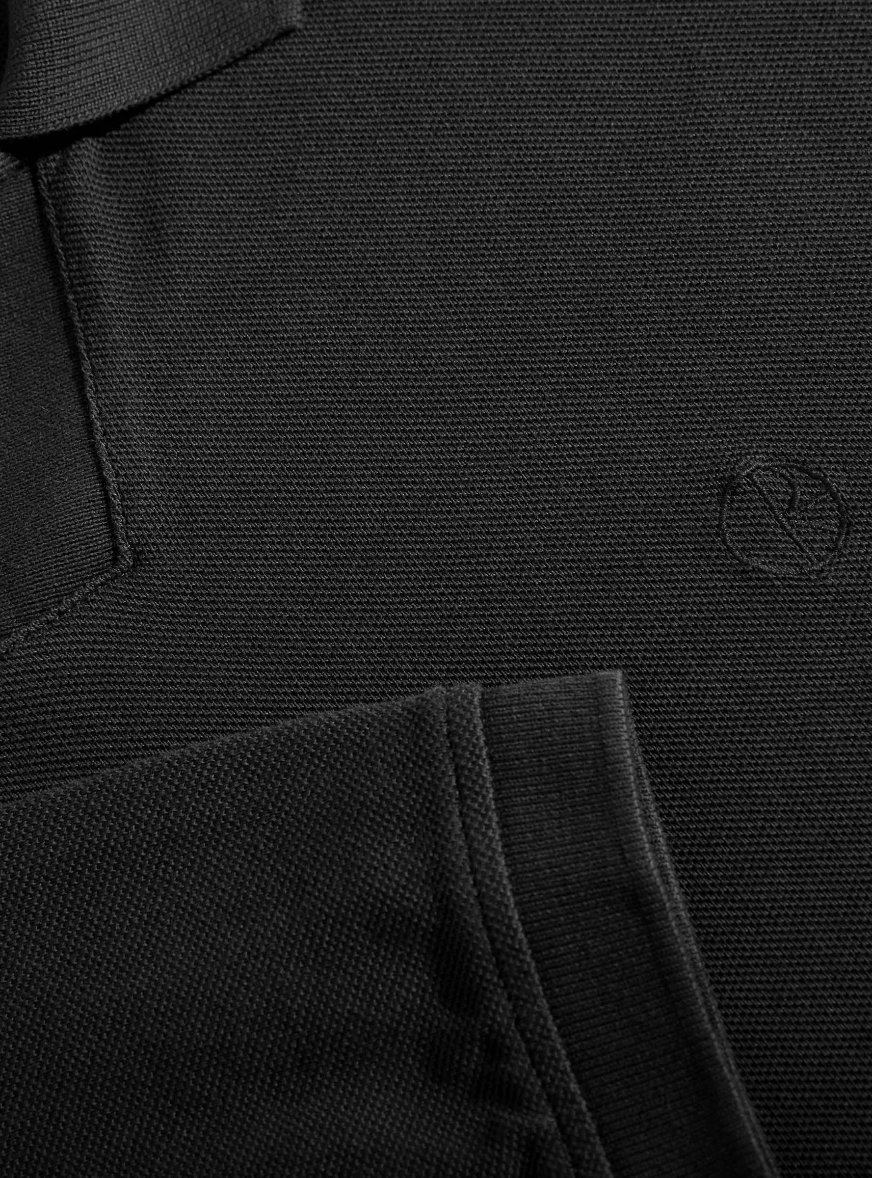 Serge Long Sleeve Polo Shirt Black