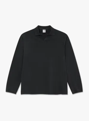Serge Long Sleeve Polo Shirt Black