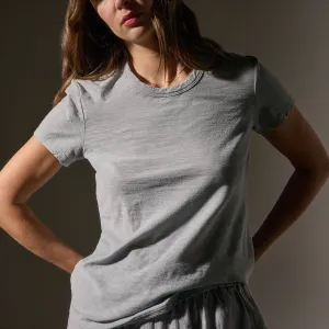 Sheer Slub Crew Neck Tee - Grey Sky