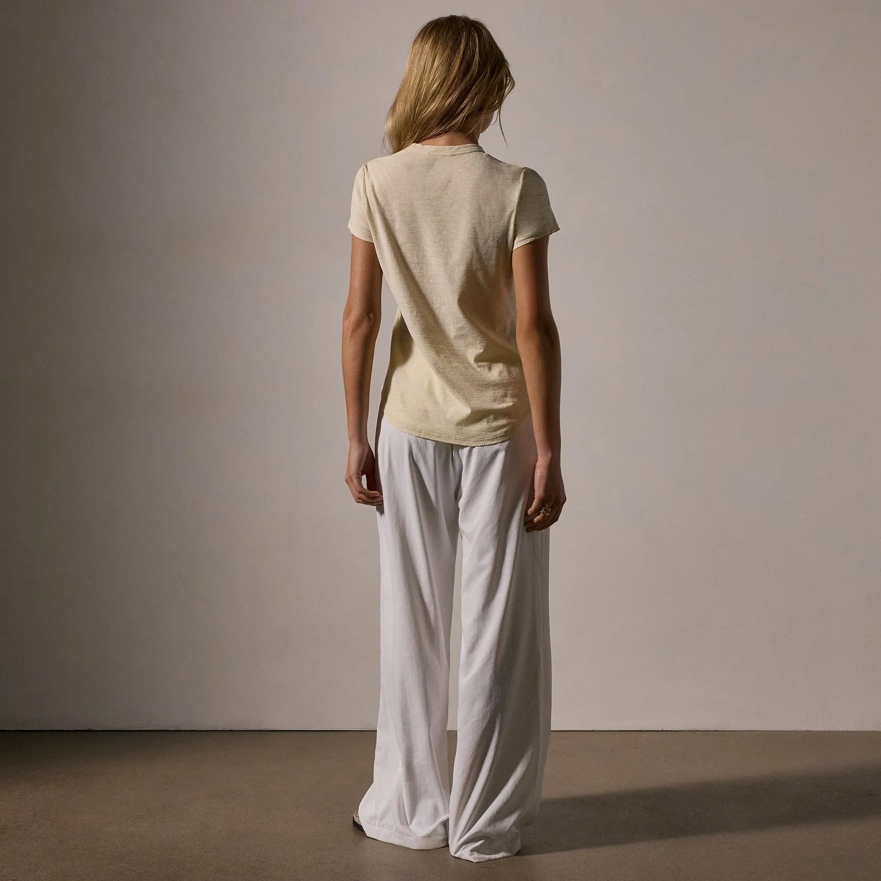 Sheer Slub Crew Neck Tee - Naples Yellow