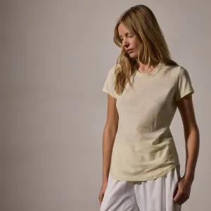 Sheer Slub Crew Neck Tee - Naples Yellow