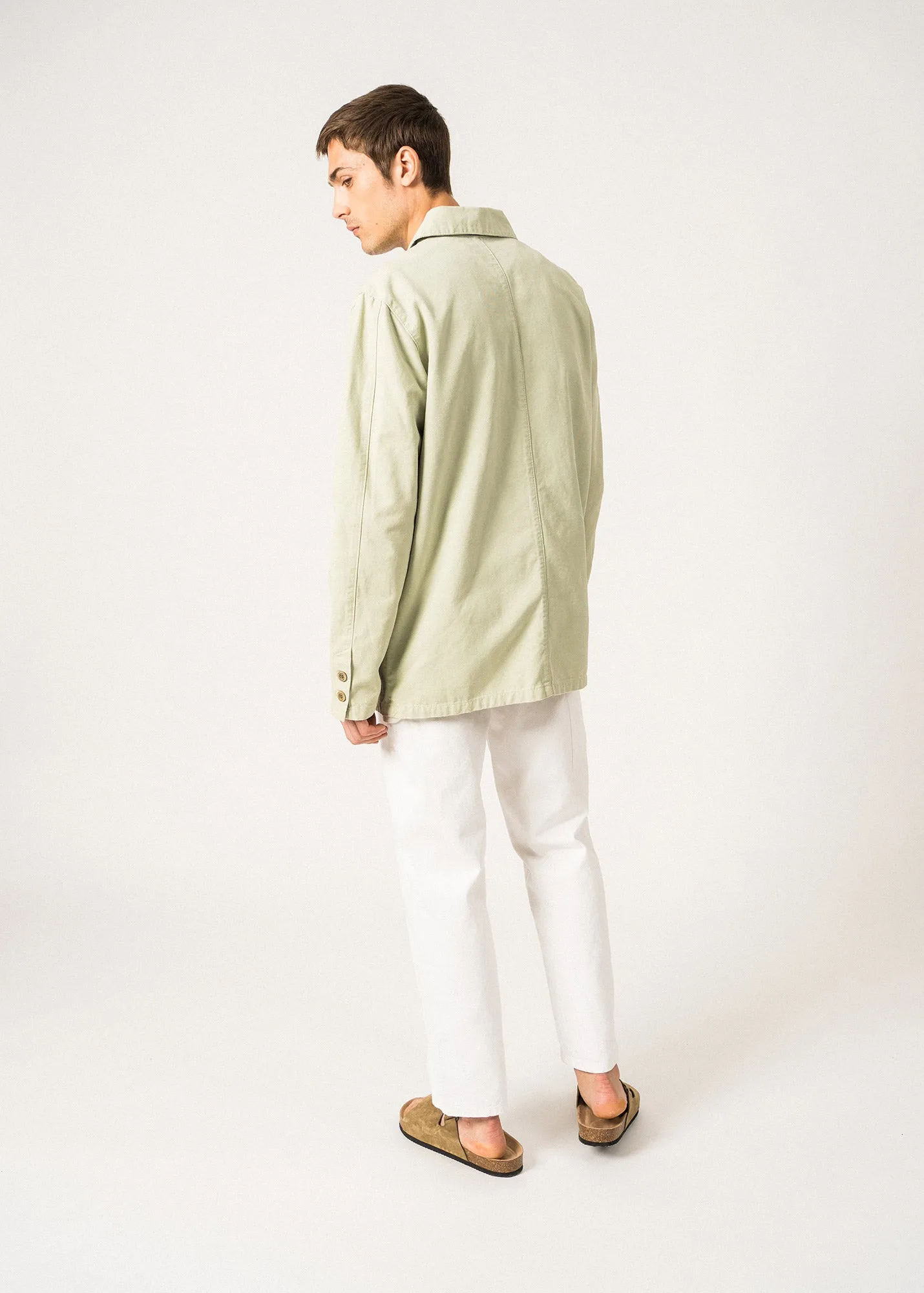 SIROCCO II - Navy French Chore Jacket | Workwear Cotton Canvas | Unisex Fit (SOFT ALMOND)