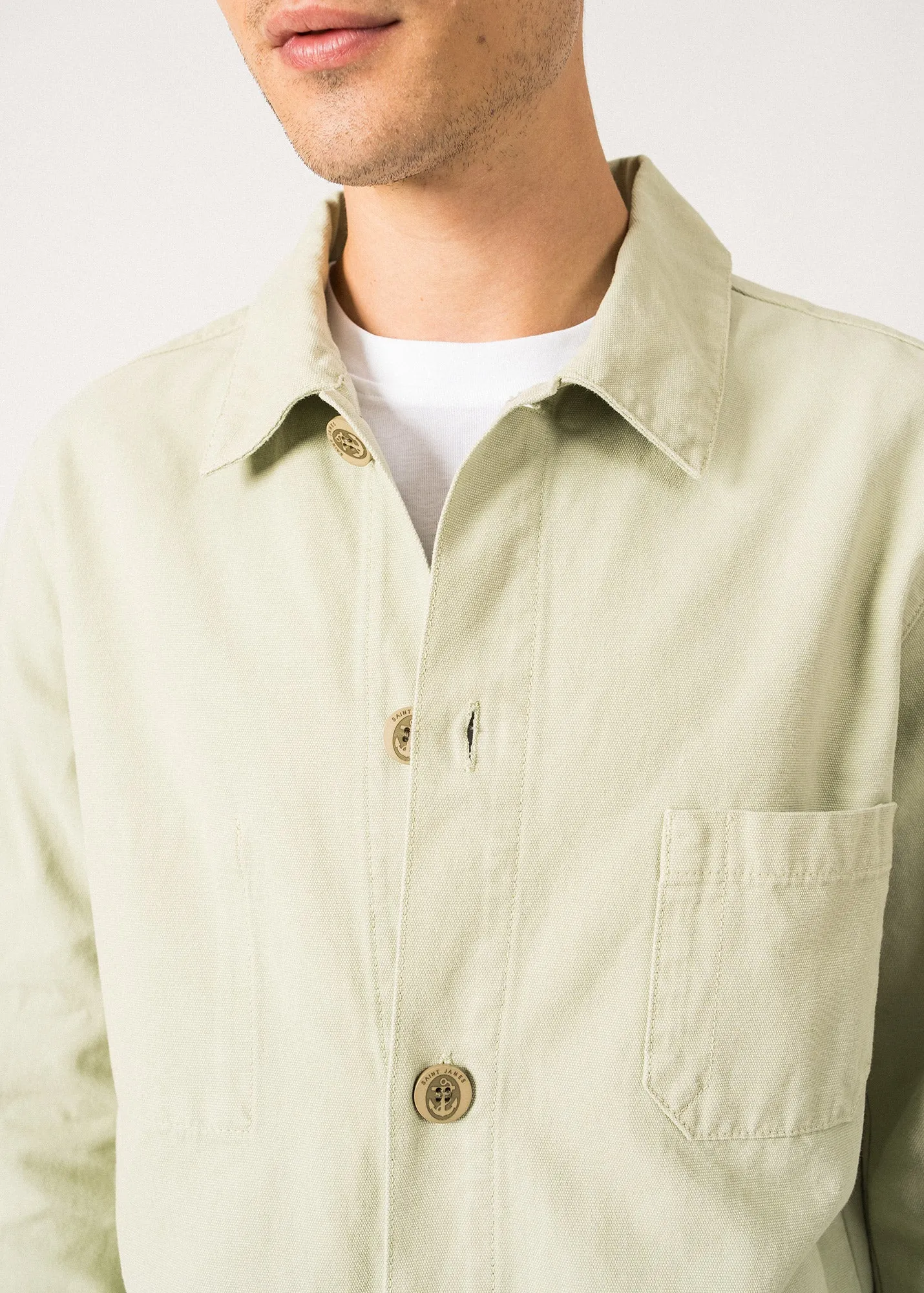 SIROCCO II - Navy French Chore Jacket | Workwear Cotton Canvas | Unisex Fit (SOFT ALMOND)