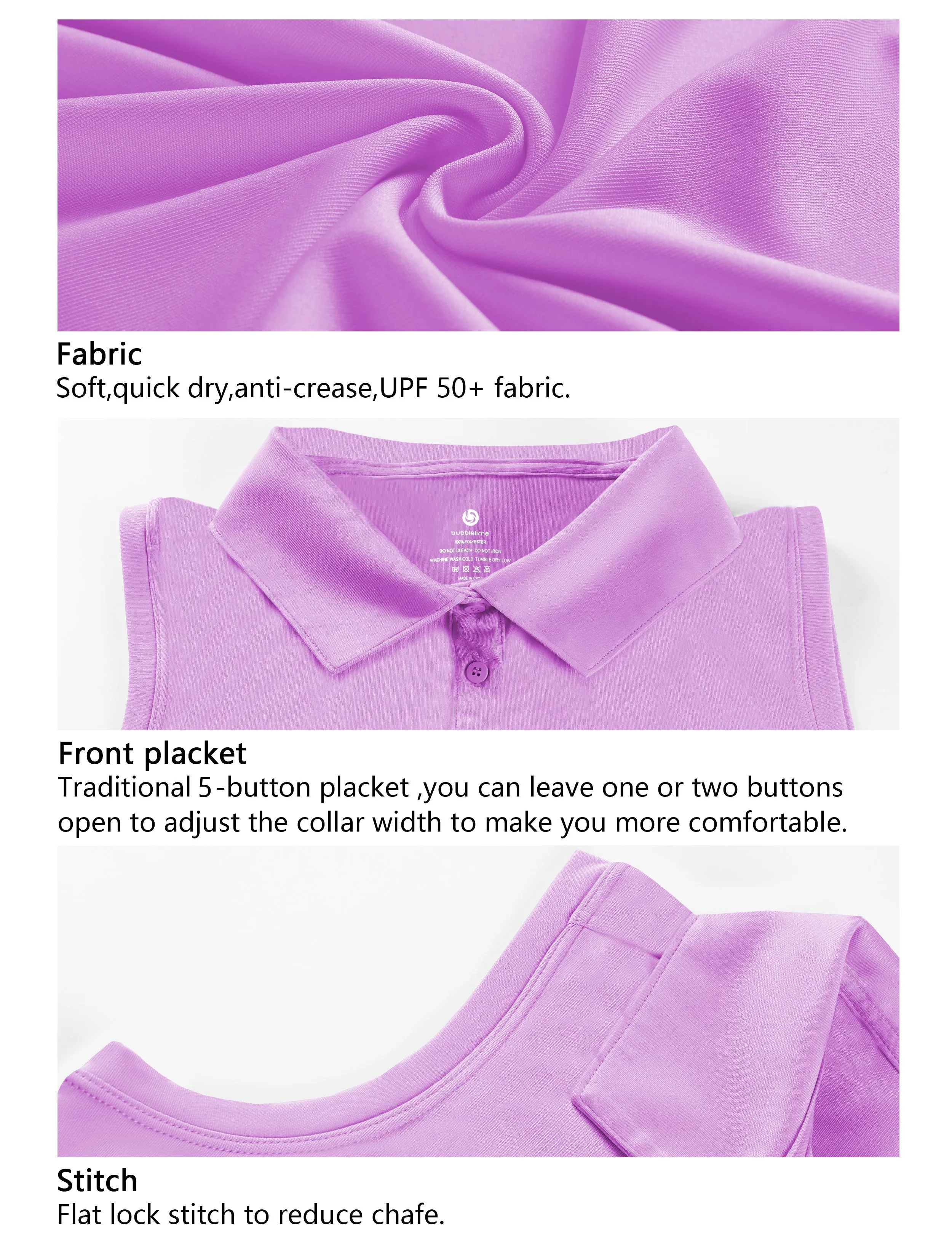 Sleeveless Slim Fit Polo Shirt purple_Pilates