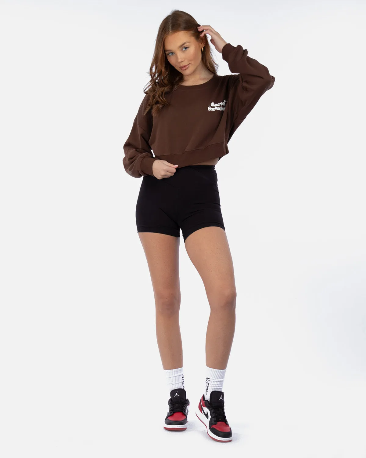 SSS MYSTIC STAR CROP CREWNECK MOCHA