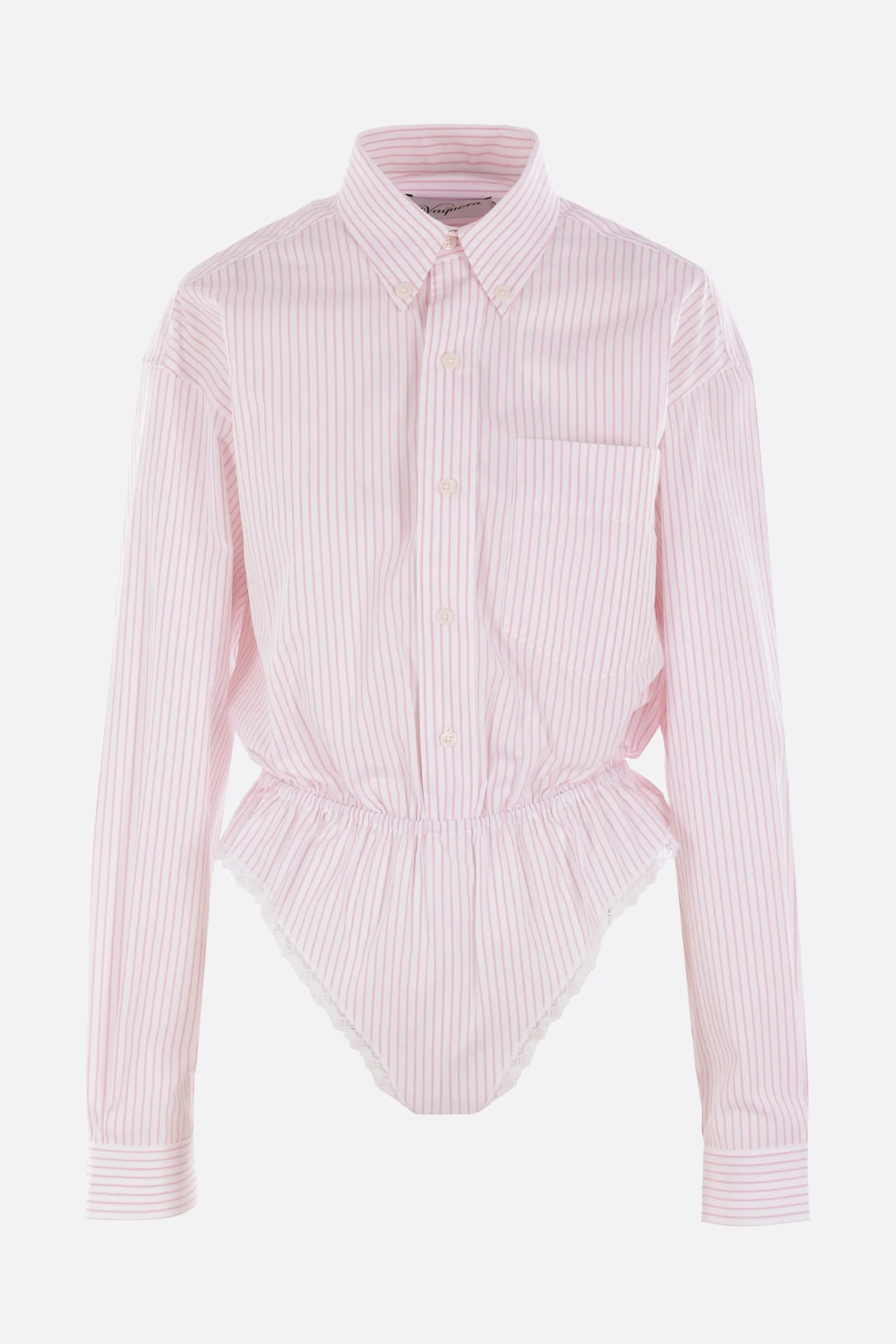 striped cotton poplin bodysuit