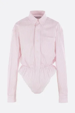 striped cotton poplin bodysuit