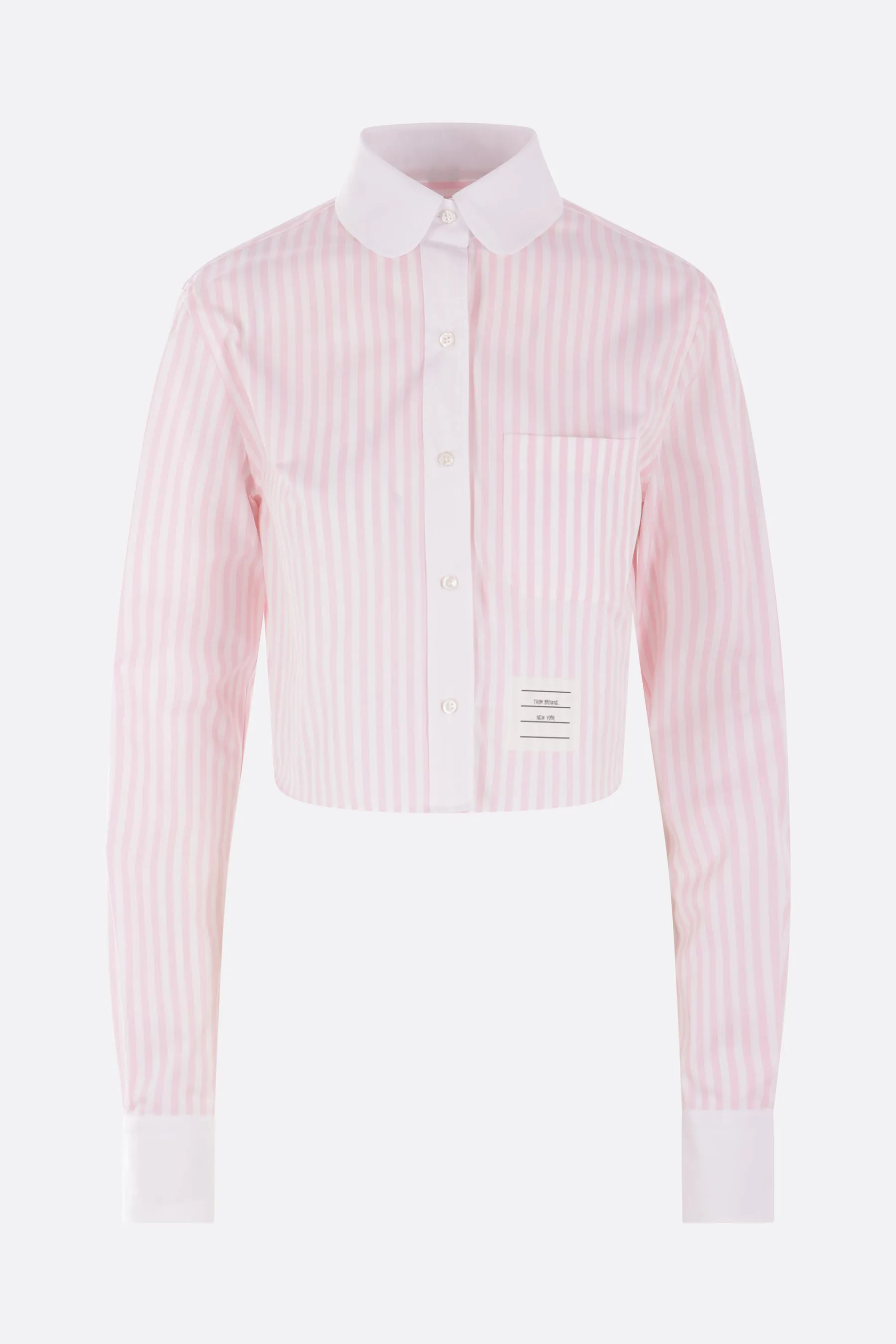 striped poplin cropped shirt