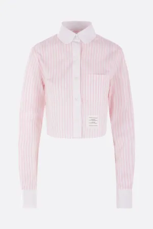 striped poplin cropped shirt