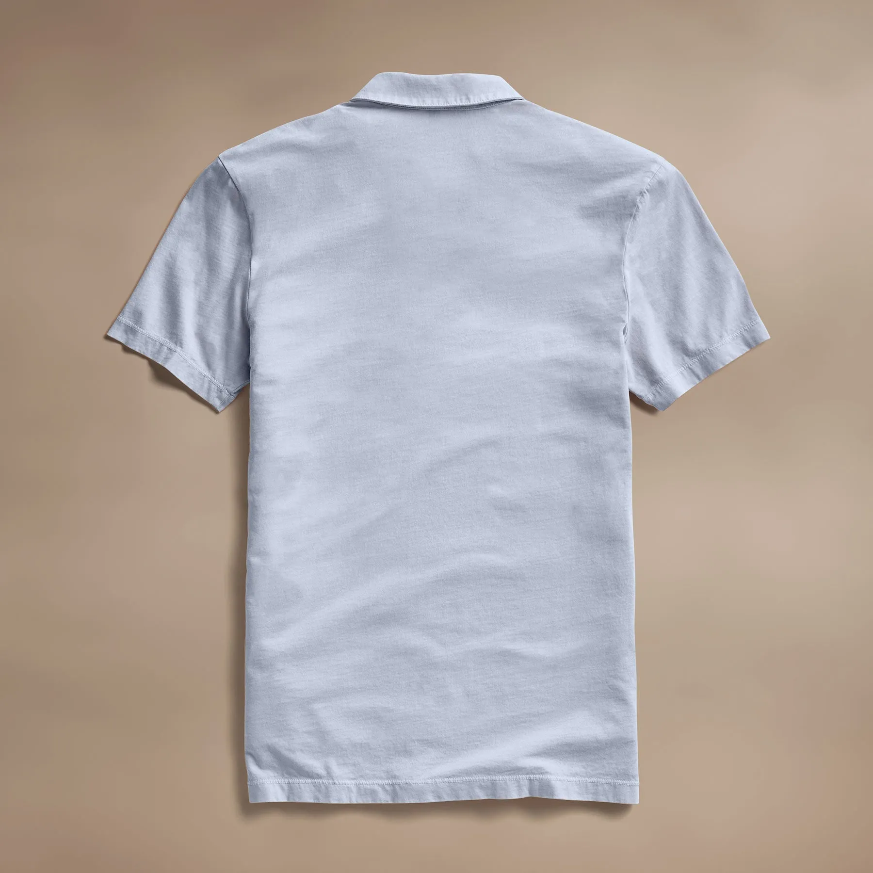 Sueded Jersey Polo - Grey Sky Pigment