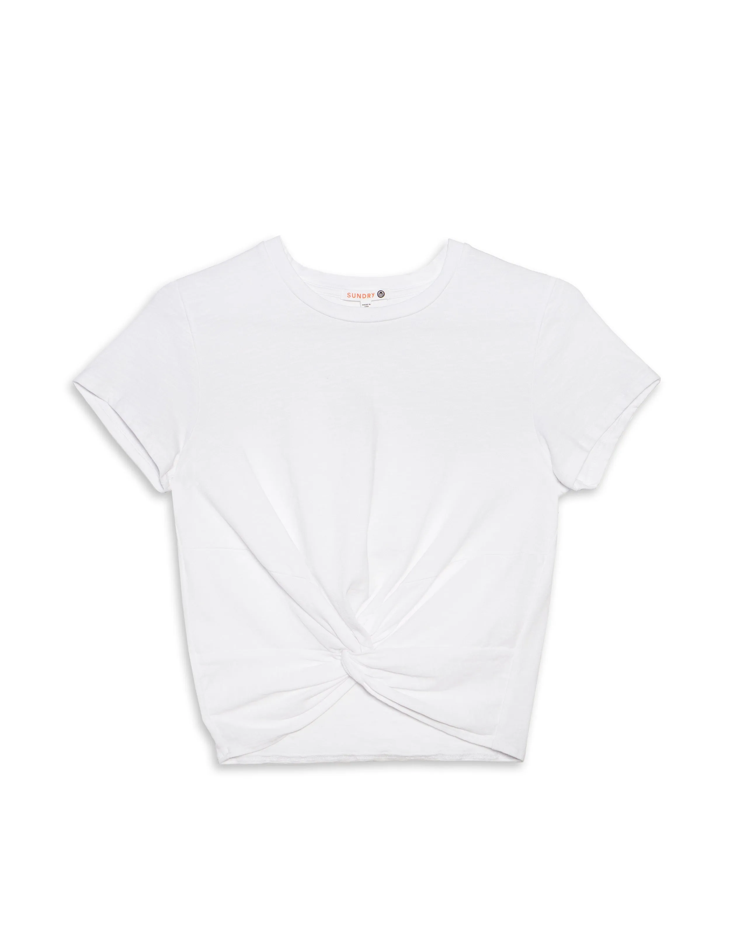 Sundry Twist Tee in Optic White